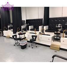 Double Seaters Black And White Pedicure Station Salon Foot Spa Pedicure Chair With Pipeless Jet Spa Pedicure Chairs White Pedicure Pedicure Chair