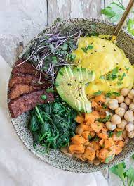 Nourishing Vegan Breakfast Bowl With Tempeh Bacon Recipe Breakfast Bowls Recipe Tempeh Bacon Breakfast Bowls