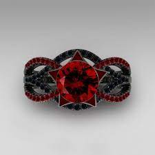 Gothic Wedding Rings Black Gold Ring Gothic Jewelry Rings Skull Engagement Ring