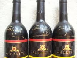 Andretti Wine Autographed By Mario Andretti Wine Bottle Bottle Wine