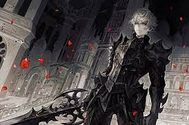Image uploaded by anime art. Hd Wallpaper Anime Original Armor Boy Grey Eyes Grey Hair Sword Wallpaper Flare
