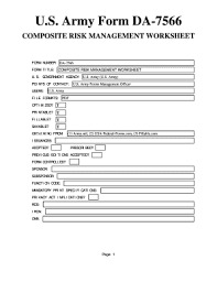 Just fancy it by voting! Fillable Online U S Army Form Da 7566 Composite Risk Management Worksheet Fax Email Print Pdffiller
