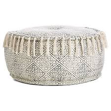 Black And White Ottoman Pouf Handler Round Pouf Ivory Black Now 135 00 Was 169 00 Antique White Furniture Ottoman Pouf