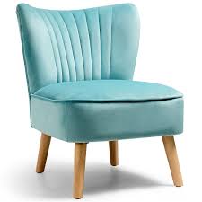 Costway Armless Accent Chair Modern Velvet Leisure Chair Single Upholstered Walmart Com Leisure Chair Armless Accent Chair Accent Chairs
