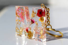 Real Flower Resin Keychain Resin Initial Custom Keychain Etsy In 2020 Resin Jewelry Diy Flower Resin Jewelry Resin Charms