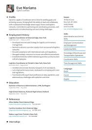 The following logistics coordinator sample resume is created using stylish resume builder. Logistics Coordinator Resume Examples Writing Tips 2021 Free Guide