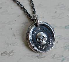 Skull Wax Seal Necklace Memento Mori Wax Seal Jewelry Etsy Wax Seal Jewelry Wax Seal Necklace Skull Necklace