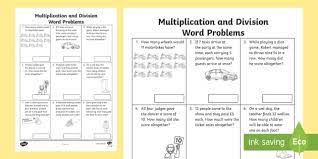 Multiplication and division word problems. Multiplication And Division Word Problems X2 X5 X10