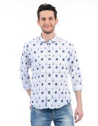 Pepe Jeans Men Printed Casual White Shirt Buy Off White