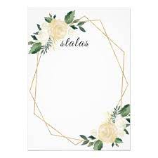 Modern Geometric Frame Nature Green Floral Wedding Invitation Zazzle Com Floral Wedding Invitations Floral Wedding Wedding Invitations