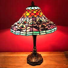 Stained glass floral art nouveau flowers elegant lamp shade. Stained Glass Table Lamp Tiffany Style Floral Art Nouveau Etsy Stained Glass Table Lamps Table Lamp Tiffany Style