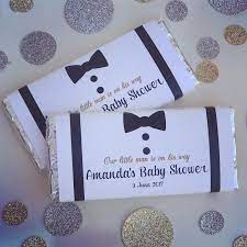 A Little Man Baby Shower Personalised Chocolate Wrapper Ideas Favours Personalized Chocolate Wrappers Personalized Chocolate Baby Shower