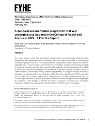 Sample size was 675 to 1,823 students. Pdf A Standardised Orientation Program For First Year Undergraduate Students In The College Of Health And Science At Uws A Practice Report