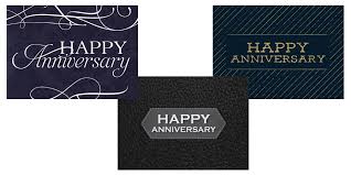 Business greeting card featuring a subtle winter scene with graphic elements. Anniversary Greeting Card Assortment Vp1701 Business Greeting Cards Featuring Three Different Anniversary Greeting Cards Box Set Has 25 Greeting Cards And 26 Bright White Envelopes Buy Online In Botswana At Botswana Desertcart Com