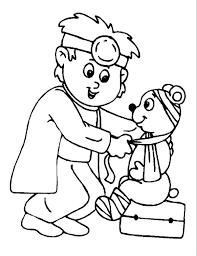 Doctor Heal Sick Animal Coloring Page Coloring Sun In 2020 Bear Coloring Pages Teddy Bear Coloring Pages Coloring Pages
