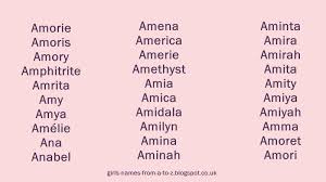 You can narrow down the list by specifying gender, the first letter, strings included you want! Girls Names From A To Z Girls Names Starting With A