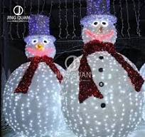 [Hot Item] Giant Snowman Sculptures Motif Winter Lights LED Halloween Lamps  Easter Festival Ornaments Outdoor Waterproof Decorations