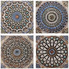Browse photos of rooms inspired by moroccan interior design on hgtv.com and get tips on incorporating the exotic style in your own home. Amazon Com Set Of 4 Moroccan Design Tiles Moroccan Decor In Geometric Wall Art Matt Blue 11 8 Each Handmade