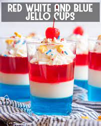 It's a fun no bake dessert to . Red White And Blue Jello Cups Like Mother Like Daughter