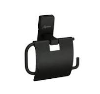 Toilet Paper Holder with Flap Matte Black Finish, SS304 Stainless Steel  Made, Wall-Mounted for Bathroom Use - Compel Series