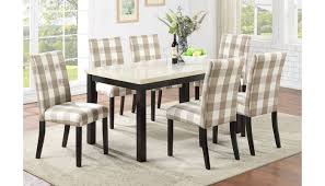 This faux marble and wood set of two side tables and one coffee table brings an upbeat, sophisticated touch to your transitional living room. Ludon Faux Marble Top Dining Table Set