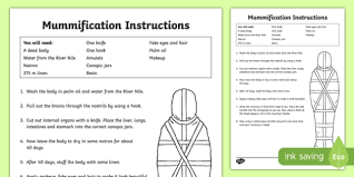 Around 5000 years ago the ancient egyptians built a great. Mummification Instruction Worksheet For Ks2 Ks2 Resources