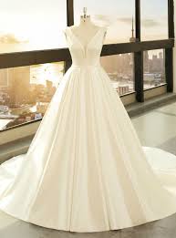 4.2 out of 5 stars 1,293. White Satin Ball Gown Deep V Neck Backless Wedding Dress In 2020 Chic Wedding Dresses Backless Wedding Backless Wedding Dress