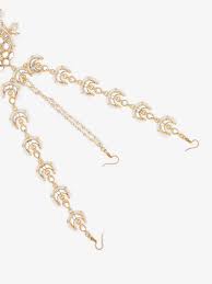 Buy Gold-Plated White Kundan Matha Patti