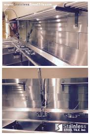 Stainless Steel Tile Backsplash Modern Metal Tiles 3d Diamond Subway Tile Pattern Commerc Restaurant Kitchen Design Restaurant Kitchen Commercial Kitchen