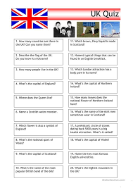 Quiz Uk Trivia Worksheet Free Esl Printable Worksheets Made By Teachers Trivia Questions And Answers Quiz Pub Quiz Questions