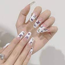 Check spelling or type a new query. Buy Florry Extra Long Press On Nails Butterfly Coffin Fake Nails White French False Nails Tips Glossy Full Cover Acrylic Nails For Women And Girls 24pcs Online In Poland B091gwp9rn