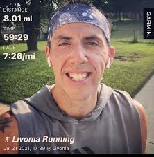 Completed 8 mile run at 12:30 pace or better