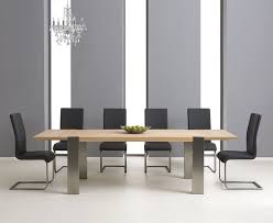 By Combining Quality Oak With Brushed Metal The Soho 180cm Oak And Metal Extending Dining Tabl Dining Table Oak Extending Dining Table Extendable Dining Table