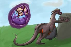 2803 - questionable, artist:doesnotexist, artist:gyrotech, edit, oc,  oc:diorexity, oc:guzzle, oc:saul ashle, fictional species, furret, lizard,  reptile, salazzle, totodile, semi-anthro, comic:a couple that shares a  belly, nintendo, pokémon, blue scales ...