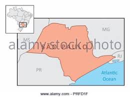 The metropolis is an alpha global city and the most populous city in brazil,. Karte Des Staates Sao Paulo Und Seine Lage Im Brasilianischen Gebiet Stock Vektorgrafik Alamy