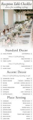 Use This Wedding Reception Table Checklist For Stress Free Styling Junebug Weddings Wedding Planning Tools Wedding Reception Checklist Wedding Reception Tables