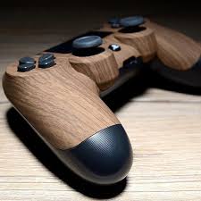 you are currently viewing an original sony playstation 4 controller that has been upgraded to include a wood grain st video games ps4 ps4 accessories ps4 games