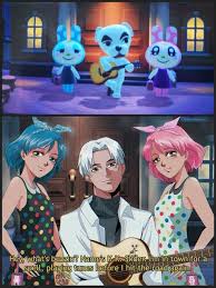 Thought It D Be Cute To Draw Chrissy And Francine Standing Beside Kk Slider Animal Crossing Funny Animal Crossing Fan Art Animal Crossing