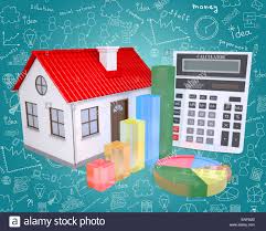 Small House With Graphical Charts Stock Photo 82094267 Alamy