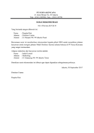 Contoh Surat Rekomendasi Surat Tanda Nama