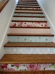 You can also upload and share your favorite stairs wallpapers. Diy Wallpapered Stair Risers Floral Pink Aqua Wallpaper Stairs Wallpaperedstairs Wallpaper Stairs Decor Aqua Wallpaper