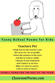 More Funny School Poems Poems About School Funny Poems For Kids Funny Poems