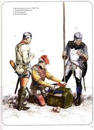 Continental Mercenaries 1460s 70s 1 Burgundian Handgunner 2 German Gunner 3 Flemish Pikeman Medieval History Wars Of The Roses Historical Warriors