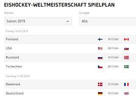 Hier finden sie alle informationen zum spielplan und den gruppen. Eishockey Wm 2019 Spielplan Download Chip