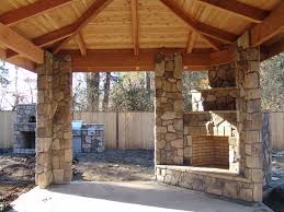 Outdoor Fireplace And Outdoor Kitchen Corner Fireplace Under Covered Patio Brownbrosmasonry Net Outdoor Fireplace Covered Outdoor Kitchens Backyard Fireplace