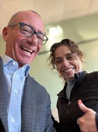 Me and Marilyn Blair checking out all the deliciousness up in the new spot  Daybreak Dine & Drink! A GREAT idea this morning! #bagels #crepes #wings  #espresso #localbusiness