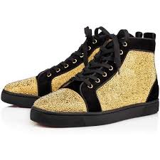 Black And Gold High Tops Christian Louboutin Louis Strass Men S Flat Version Black Gold 3 295 Liked On Polyv Christian Louboutin Men Christian Louboutin Outlet Christian Louboutin