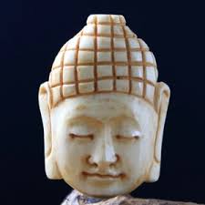 Hand Carved Bone Buddha Cabochon Zen Meditation Accessories