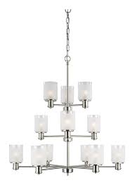 Sea Gull Lighting Norwood 12 Light Brushed Nickel Transitional Chandelier In The Chandeliers Department At Lowes Com