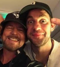 The Office" actor John Krasinski and Pearl Jam frontman Eddie Vedder dined  together at a restaurant in Boston over the weekend.